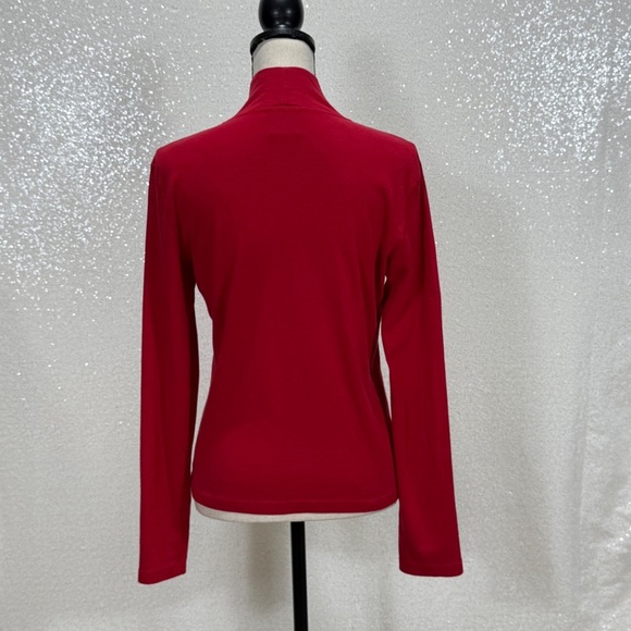 Polo Jeans Co. Ralph Lauren Red Mock Neck Long Sleeve Top | Size L | 100% Cotton - Picture 5 of 11